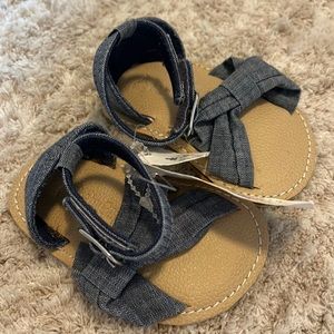NWT Baby Gap Sandals 0-3M Denim and Leather